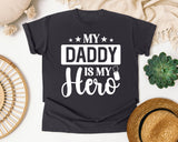 My Daddy Is My Hero White 3 graphic tee in Graphite