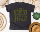 My Daddy Is My Hero White 4 graphic tee in Graphite