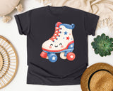 Patriotic Roller Skate graphic tee in Graphite