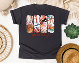 Game Day Baseball Panels graphic tee in Graphite