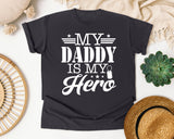 My Daddy Is My Hero White 6 graphic tee in Graphite