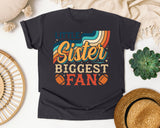 Little Sister Biggest Fan Rainbow graphic tee in Graphite