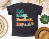 Eat Sleep Football Repeat Stacked graphic tee in Graphite