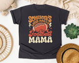 Somebodys Loud Mouth Football Mama graphic tee in Graphite
