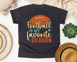Football Is My Favorite Season Heart graphic tee in Graphite