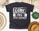 Game On 4th Grade White graphic tee in Graphite