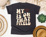 My Heart Is On That Field Groovy graphic tee in Graphite