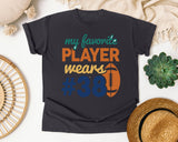 My Favorite Player Wears Number 38 graphic tee in Graphite