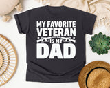 My Favorite Veteran Is My Dad White graphic tee in Graphite