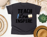 Teach Love Inspire Book graphic tee in Graphite