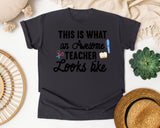 This Is What An Awesome Teacher Looks Like graphic tee in Graphite