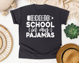I Go To School In My Pajamas White 2 graphic tee in Graphite