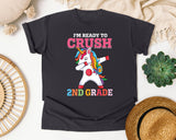 Im Ready To Crush 2nd Grade Unicorn graphic tee in Graphite