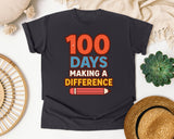 100 Days Making A Difference graphic tee in Graphite