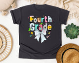 Fourth Grade Paper Bow graphic tee in Graphite