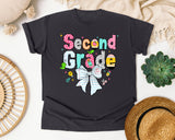 Second Grade Paper Bow graphic tee in Graphite