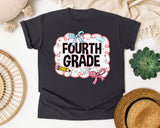 Fourth Grade Scallop Bow graphic tee in Graphite