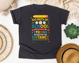 100 Days Of School Strong No Matter The Distance graphic tee in Graphite