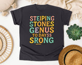 Stepping Stones To 100 Days Strong graphic tee in Graphite