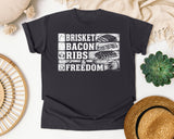 Brisket Bacon Ribs And Freedom White graphic tee in Graphite