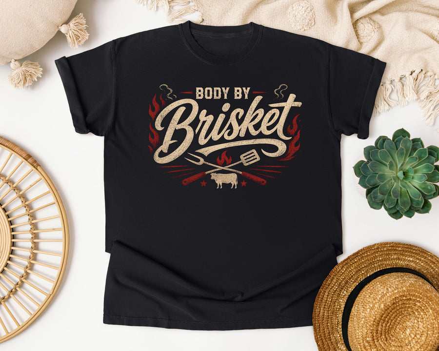 Body By Brisket Vintage graphic tee in Black Comfort Colors 1717
