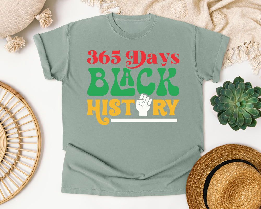 365 Days Black History graphic tee in Bay Comfort Colors 1717