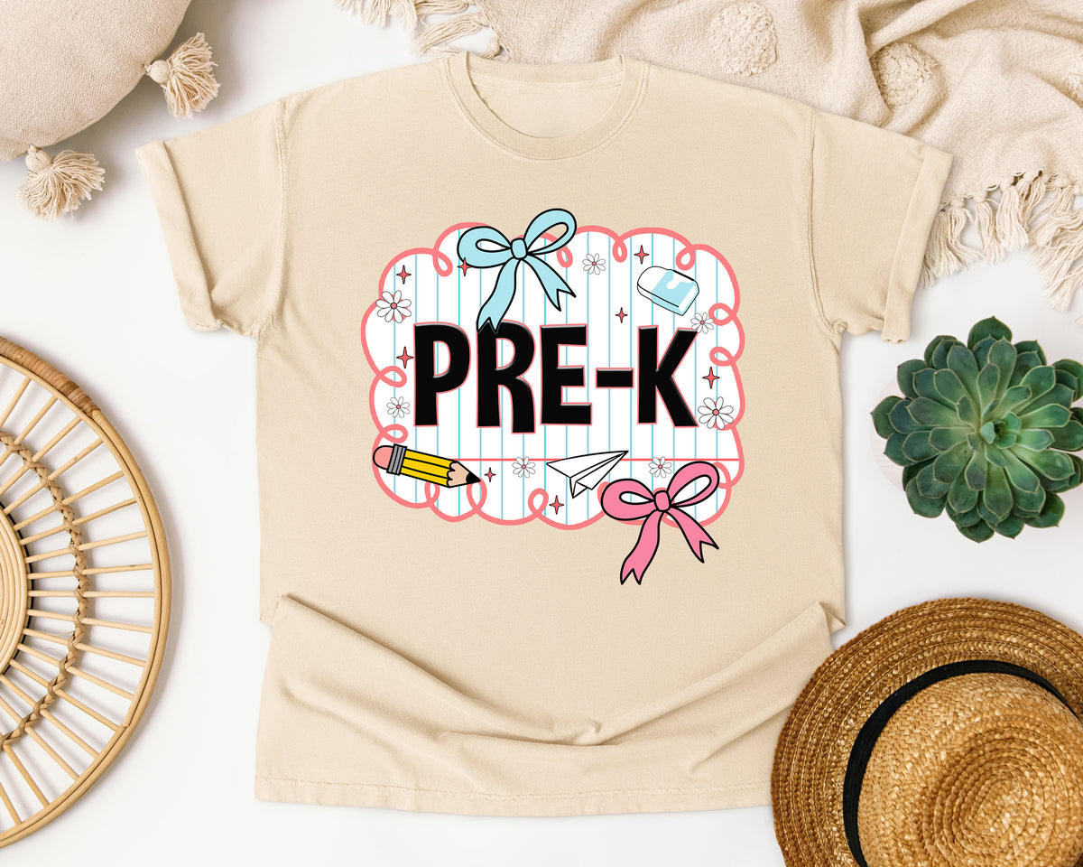 Pre-K Scallop Bow graphic tee in Ivory