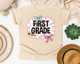 First Grade Scallop Bow graphic tee in Ivory