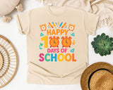 Happy 100 Days Of School Alarm Clocks graphic tee in Ivory