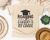 Roaring Into 1st Grade White graphic tee in Ivory