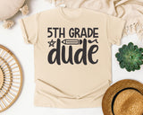 5th Grade Dude White graphic tee in Ivory