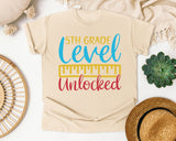 5th Grade Level Unlocked graphic tee in Ivory