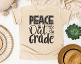 Peace Out 5th Grade Grey graphic tee in Ivory