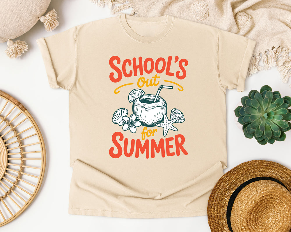 School's Out For Summer graphic tee in Ivory