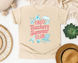 Tired Teachers Summer Club graphic tee in Ivory