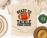 Ready To Tackle Third Grade graphic tee in Ivory