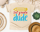 1st Grade Dude White 2 3 graphic tee in Ivory