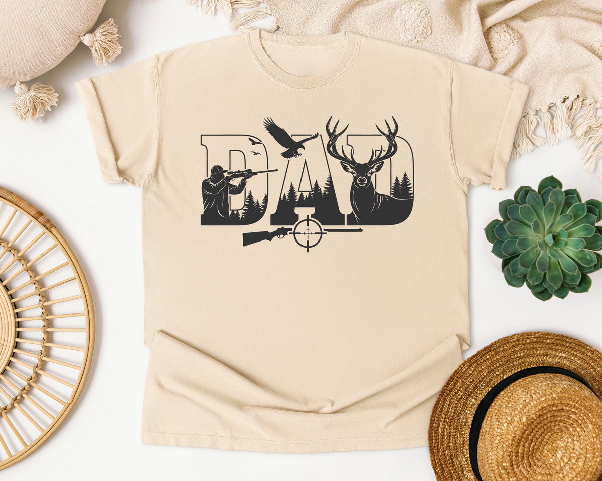 Dad Hunting Grey graphic tee in Ivory