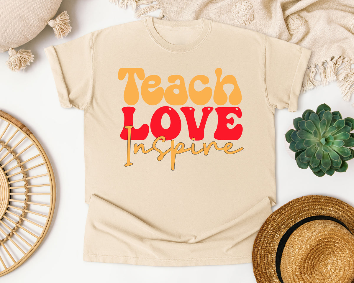 Teach Love Inspire Retro graphic tee in Ivory