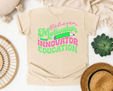 Believer Motivator Innovator Educator graphic tee in Ivory