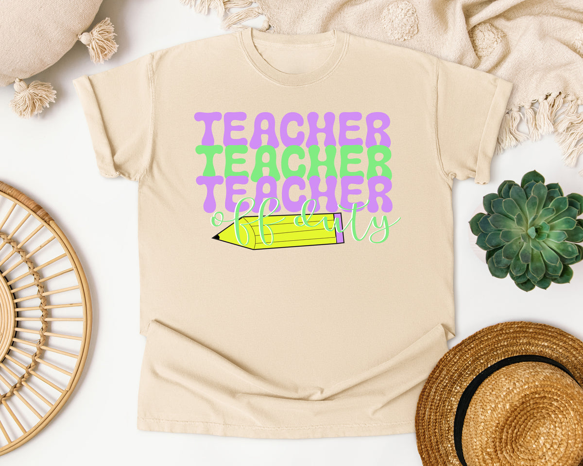 Teacher Teacher Teacher graphic tee in Ivory