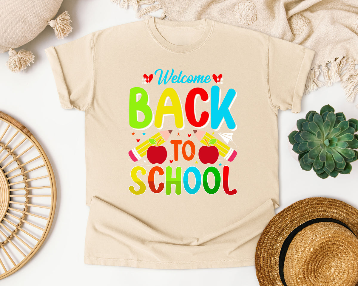 Welcome Back To School graphic tee in Ivory