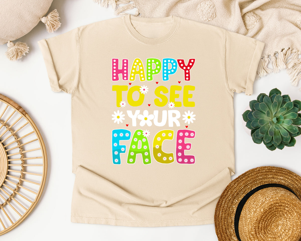 Happy To See Your Face graphic tee in Ivory