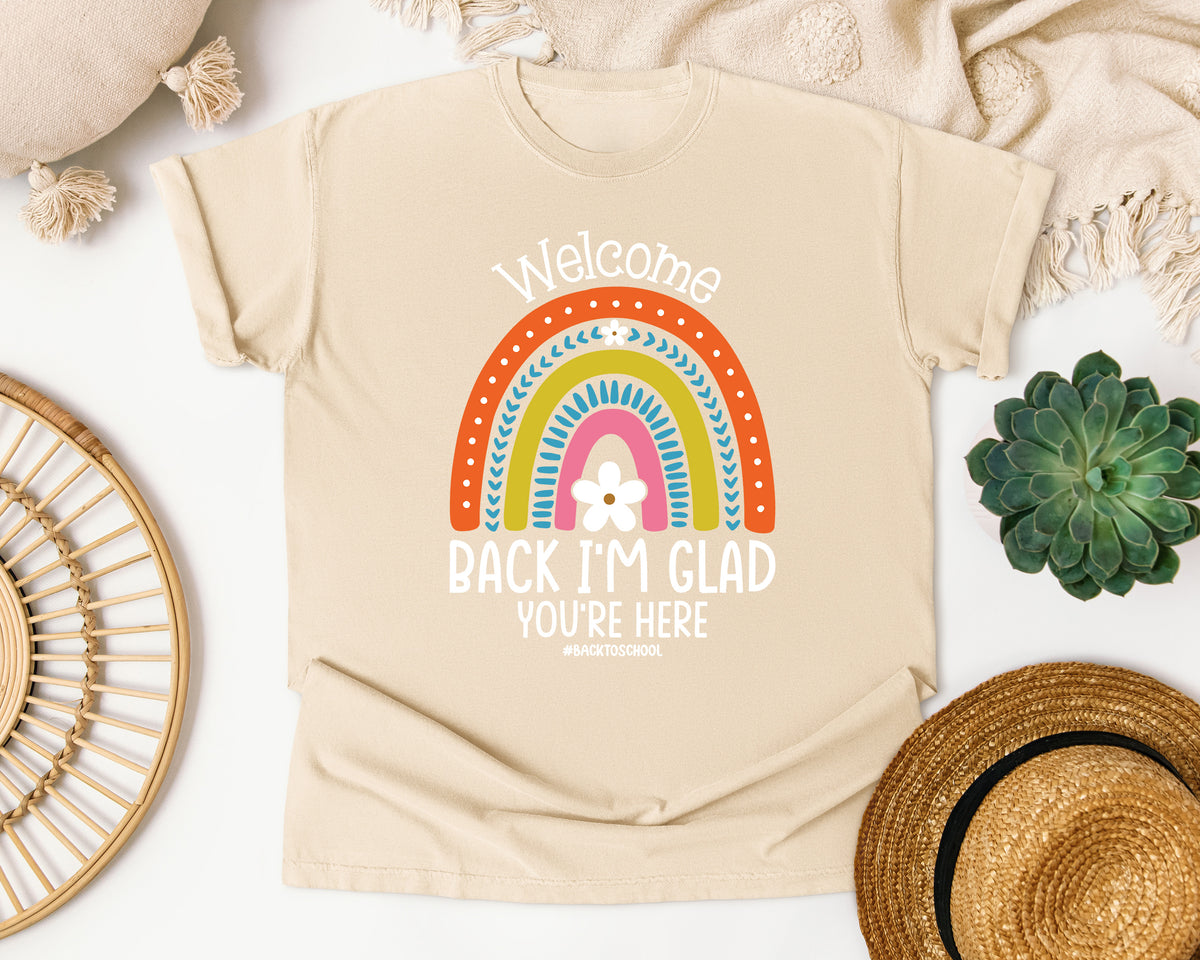 Welcome Back I'm Glad You're Here graphic tee in Ivory