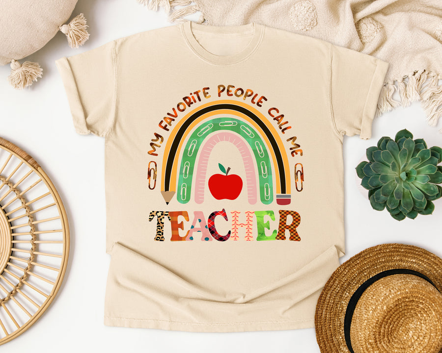 My Favorite People Call Me Teacher graphic tee in Ivory