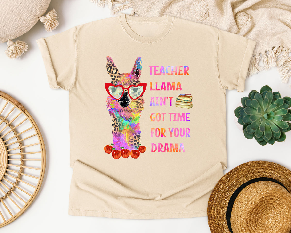 Teacher Llama Ain't Got Time For Your Drama graphic tee in Ivory