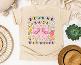 Bruh We Back 5th Grade Bow Graphic Tee graphic tee in Ivory