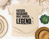 Father Husband Meat Smoker Legend Black graphic tee in Ivory