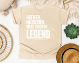 Father Husband Meat Smoker Legend White graphic tee in Ivory