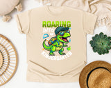 Roaring Into Kindergarten Dinosaur Graphic Tee graphic tee in Ivory